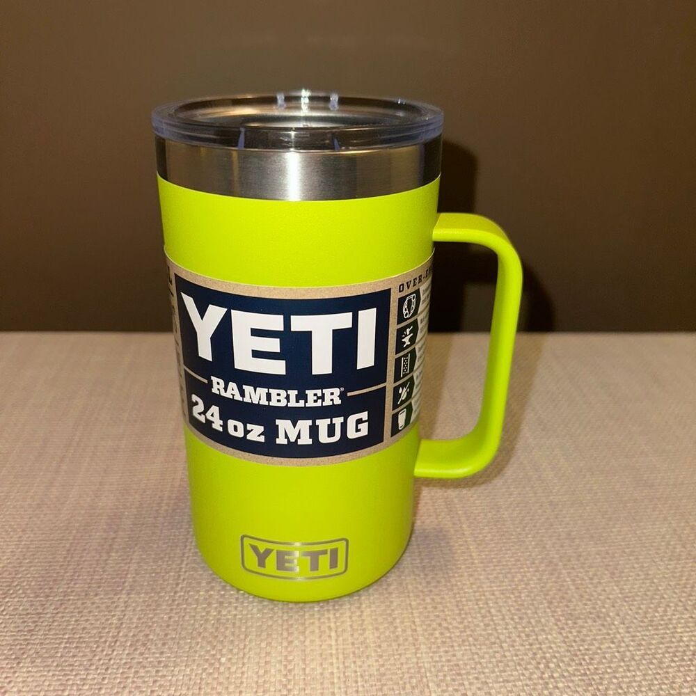 Yeti Rambler Mug 24oz Chartreuse NWT Discontinued and Hard To Find Authentic